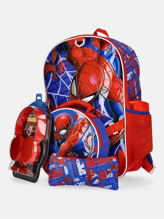 Spider-Man Red & Blue Kids Backpack Set W5