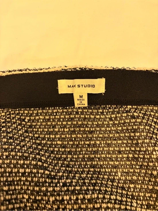 Max Studio Black and White Bouclé Pencil Skirt
