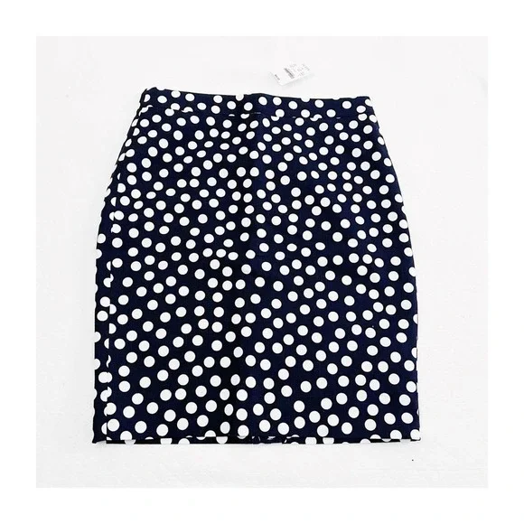 J. Crew Polka Dot Pencil Skirt 100% Cotton MINT SZ0