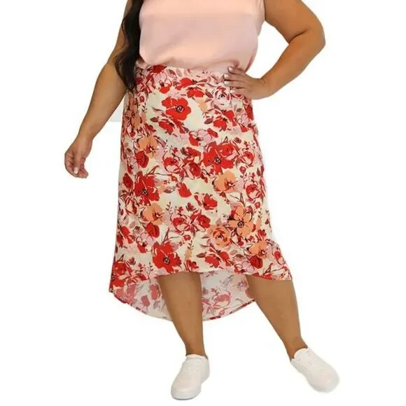 Nordstrom Maree Pour Toi Floral High Low Midi Skirt Size 20