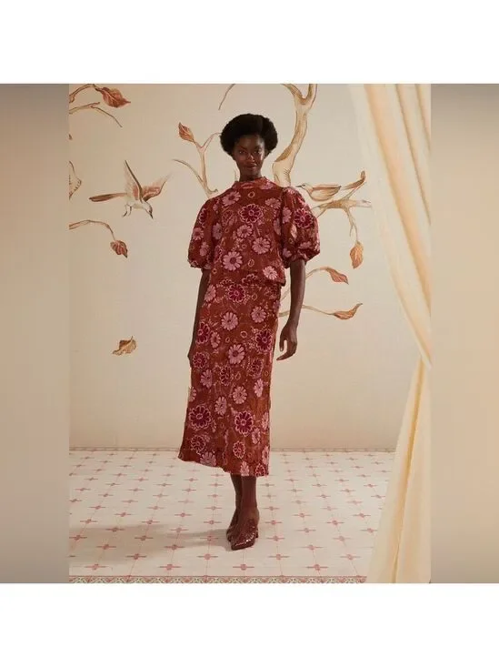 Farm Rio Gigi Tapestry Guipure Skirt