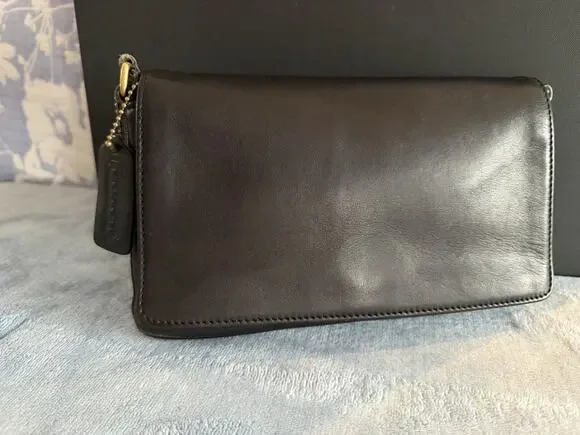 Vintage Coach Legacy West Demi Flap Shoulder Bag In Black Leather G33-9599