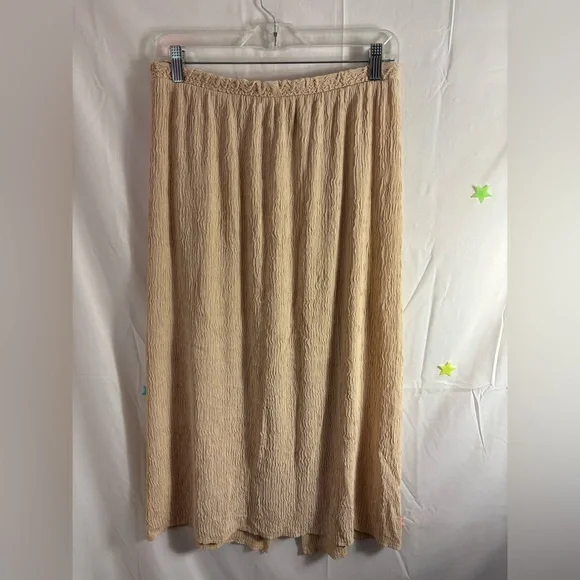 VTG 90s/y2k Cream Textured Boho Midi-Maxi Skirt‎ Women’s Size L