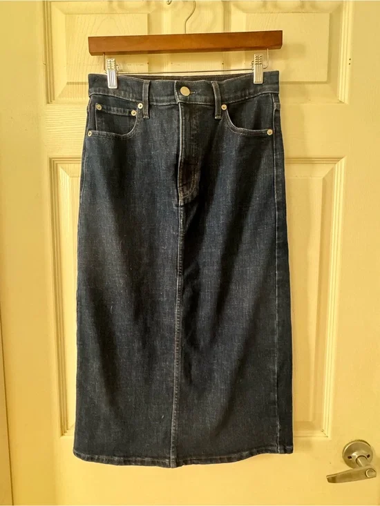Banana Republic Dark Blue Denim Midi Skirt