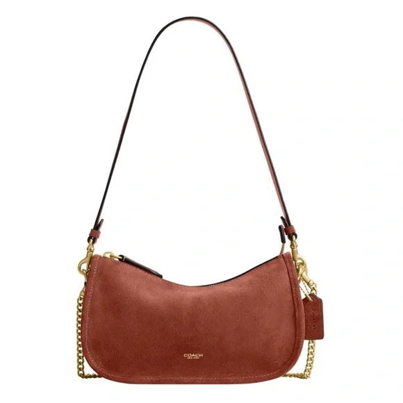 NWT Coach Waverly Suede Shoulder Bag in Clay