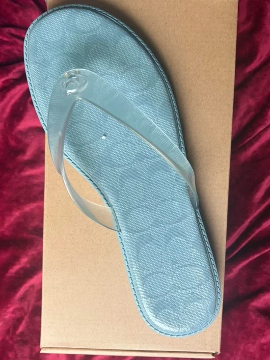 Coach Light blue jelly flip flop