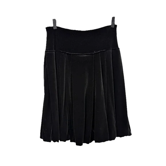 bcbg maxazria women's clothing Bubble Knee Skirt Black‎ Velour Size Small S