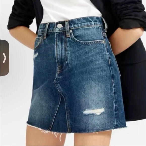 Everlane Deconstructed Denim Skirt size 33 NEW WITH tags
