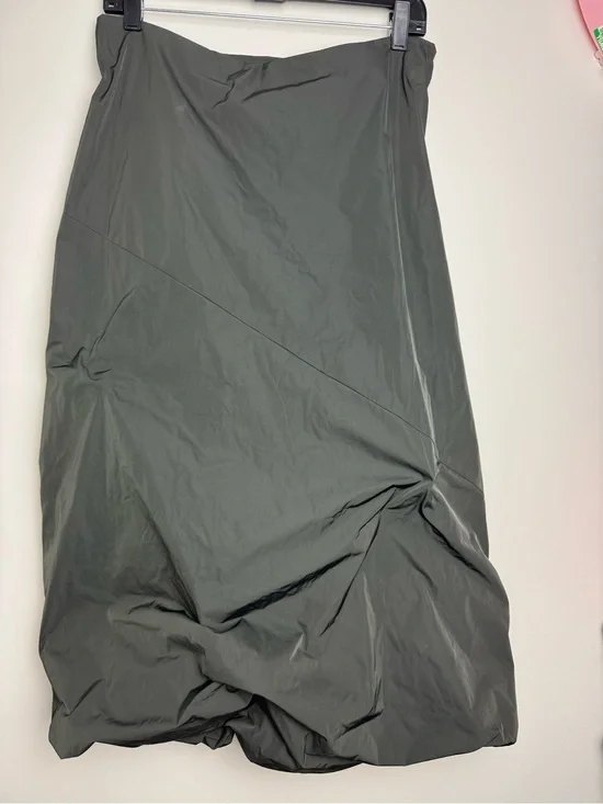 Porto Black Asymmetrical Midi Bubble Skirt