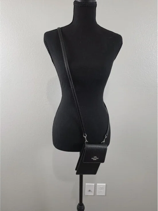 Black Coach Crossbody Badlands Shoulder Bag Leather Purse New