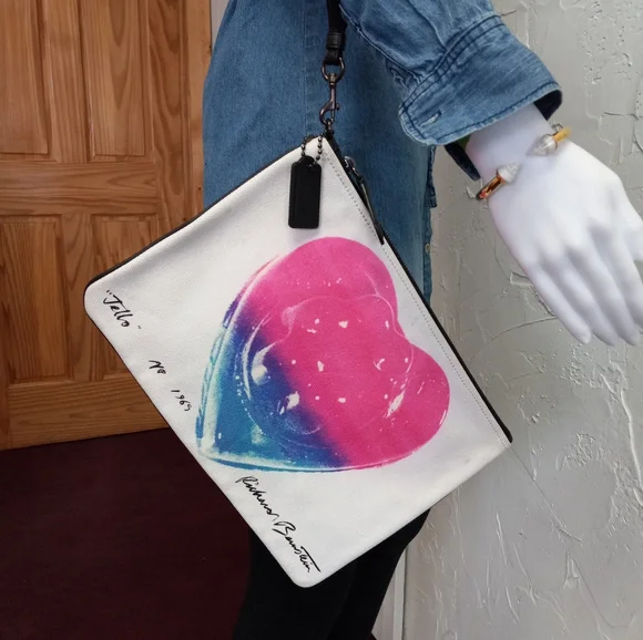 COACH X RICHARD BERNSTEIN POUCH 30 W/ JELLO HEART: JELLO HEART