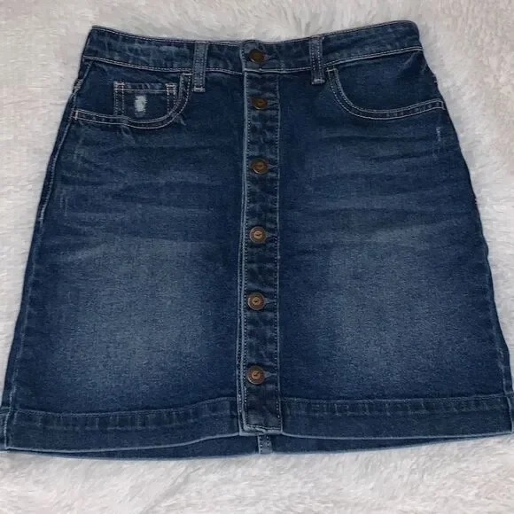 Hollister High Rise Vintage Button Down Skirt‎ Size 5