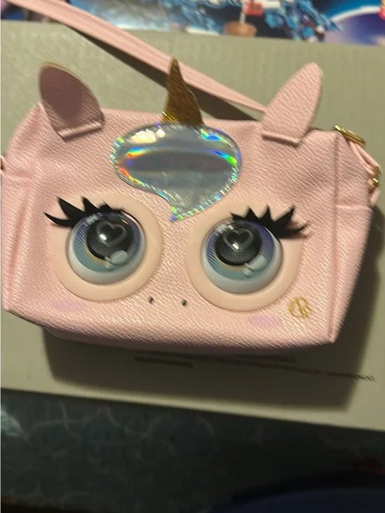 Purse pets Kids Pink Unicorn Crossbody Bag - Cute Eye Detail