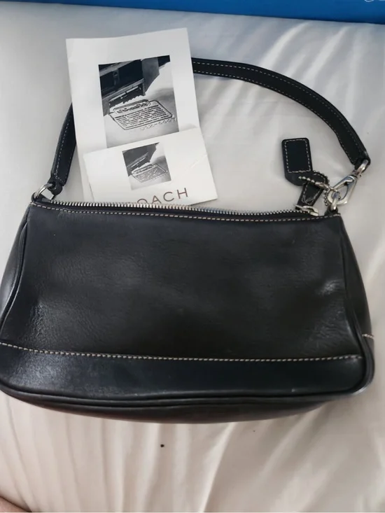 Coach Hamptons Black Leather Demi Pouch (Style 7785)