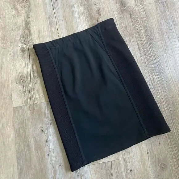BCBGMaxazaria Black Long Bodycon Pencil Skirt