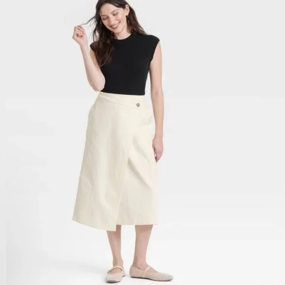 Universal Thread Women's Midi Wrap Skirt see discreption