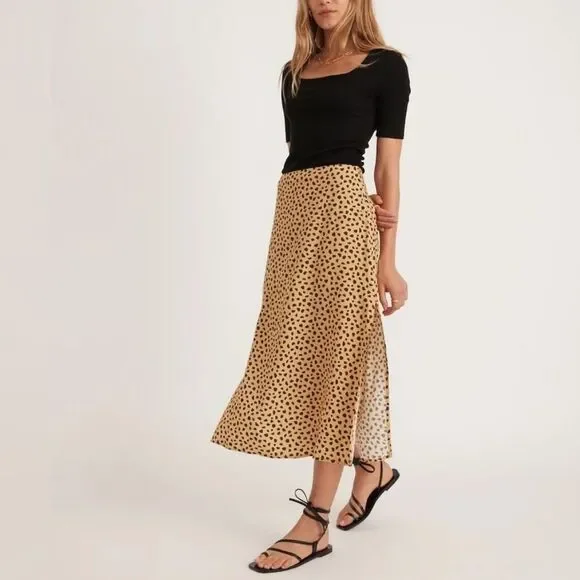 Marine Layer Ryan Cheetah slip midi skirt