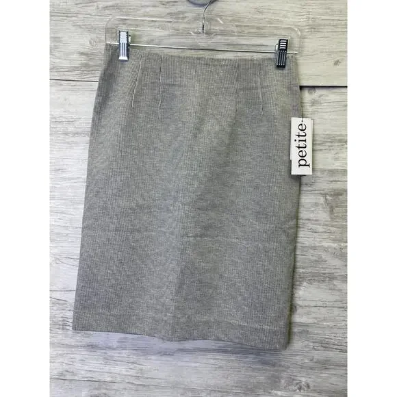 Amanda Chelsea Skirt XSP Womens‎ Small Petite Short Pencil Stretch Gray Striped
