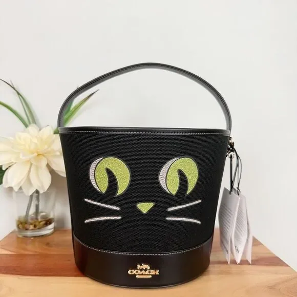NWT Coach Trick Or Treat Bucket With Halloween‎ Cat