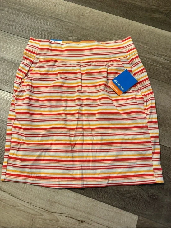 Columbia Women's Striped Mini Skirt in Orange, Pink, and Yellow