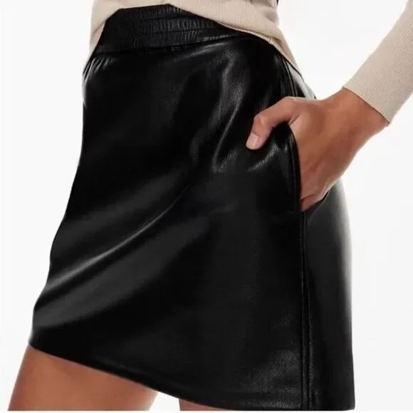 BABATON MINI LEATHER SKIRT, SMALL