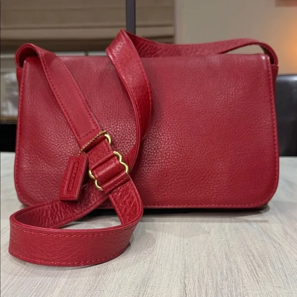 Vintage 4298 Coach Sonoma Full Flap Red Leather Crossbody Bag