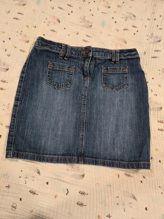 *New York & Company* Blue Denim Mini Skirt with Front Pockets