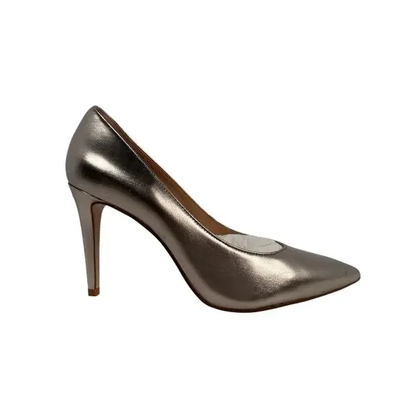 Coach Skyler‎ Pumps Womens 8.5 Metallic Champagne Gold Stiletto Heel Pointed Toe