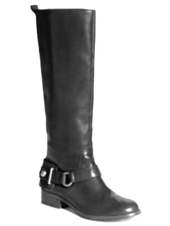 COACH Vintage Black Leather Natale Knee High Riding Boots 8.5
