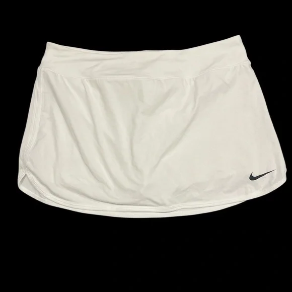Nike White Dri-fit Sports Skirt 81% polyester 19 spandex Size L EUC