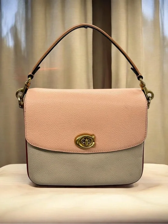 Coach Cassie Crossbody 19 in Colorblock Polished Pebbled Leather, Straps & Chain