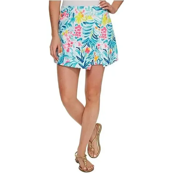 Lilly Pulitzer Marii Envelope Skort‎ Skirt Floral Tippy Top Serene Blue Size 0