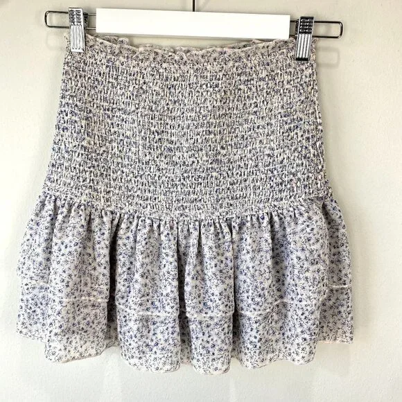 Storia Floral Smocked Mini Skirt S
