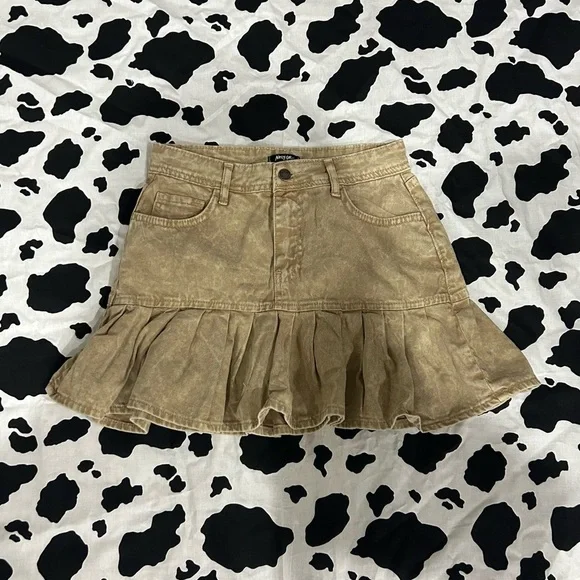 Nasty Gal NWT Twill Ruffled Denim Mini Skirt Co-ord