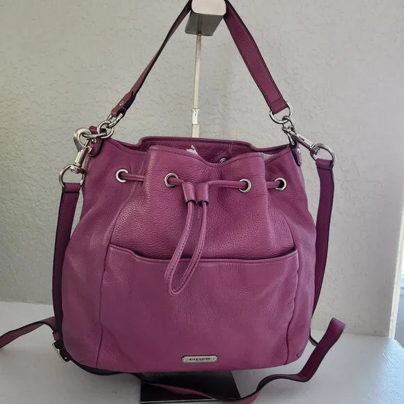 Coach Avery Purple Leather Shoulder Bag Handbag