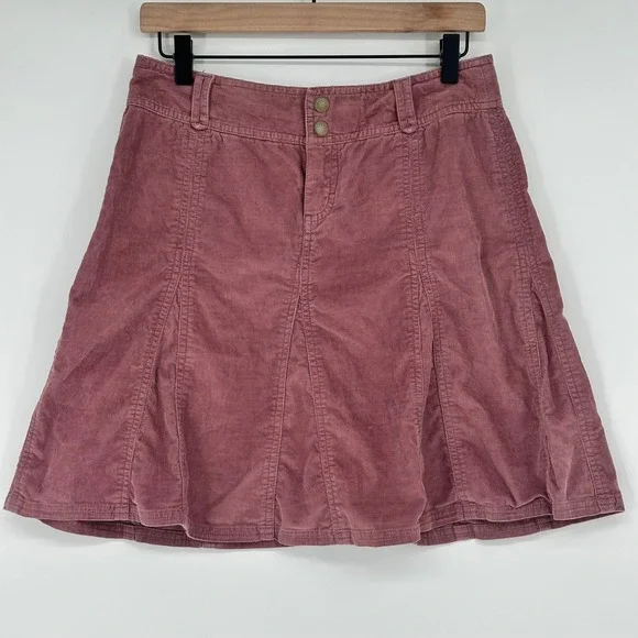 Athleta‎ fine whale Corduroy Mauve wherever Skirt Size 4 Pink Dusty Rose Pocket