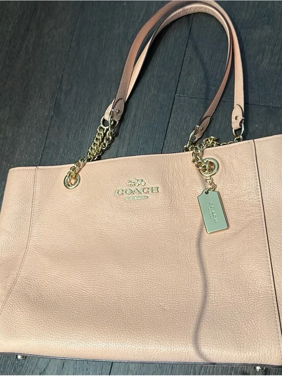 Coach Pebbled Leather Tote in Blush