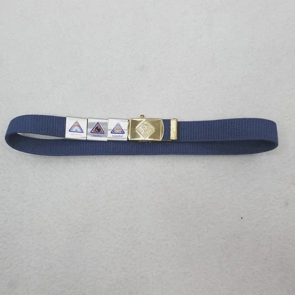 Boy Scouts Of America Belt Boys One Size Blue Web Brass Buckle Cub Scout