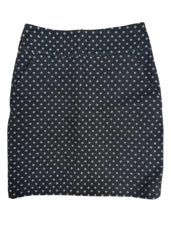 Ann Taylor Patterned Classic Pencil Skirt Women's‎ 0 Printed Lined Business Knit