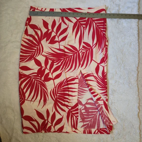 Mango Tropical leaf slit skirt