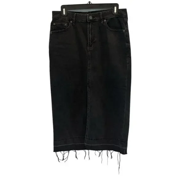 Gap Womens Black Denim‎ Midi Skirt Jean 28 6P Western Preppy Casual Minimalist
