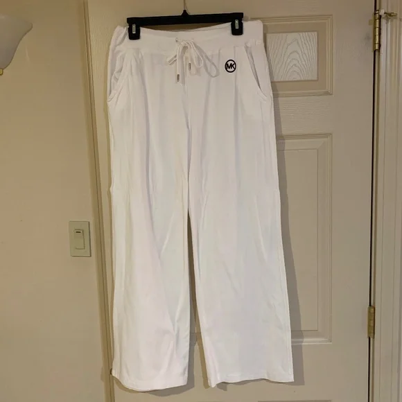 Michael Kors White Wide Leg Sweater Pants sz M