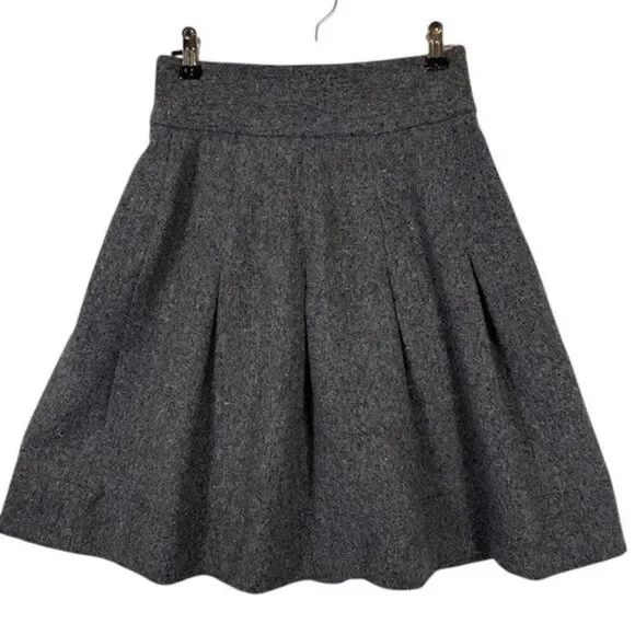 Rag & Bone 100% Wool Tweed Mini Skirt Charcoal Confetti Side Zipper Size 25 (XS)