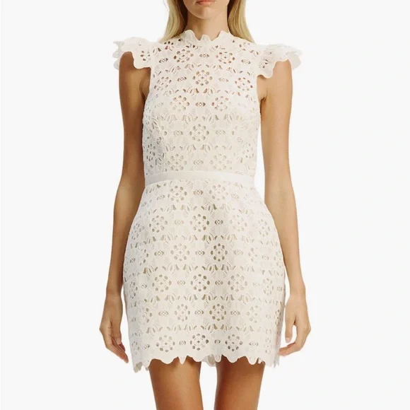 Bardot White Lace Mini Skirt