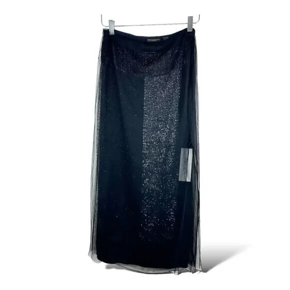 Donna Karan Tulle‎ Chiffon Layered Maxi Skirt w/Beads and Sequins Evening Sz 6