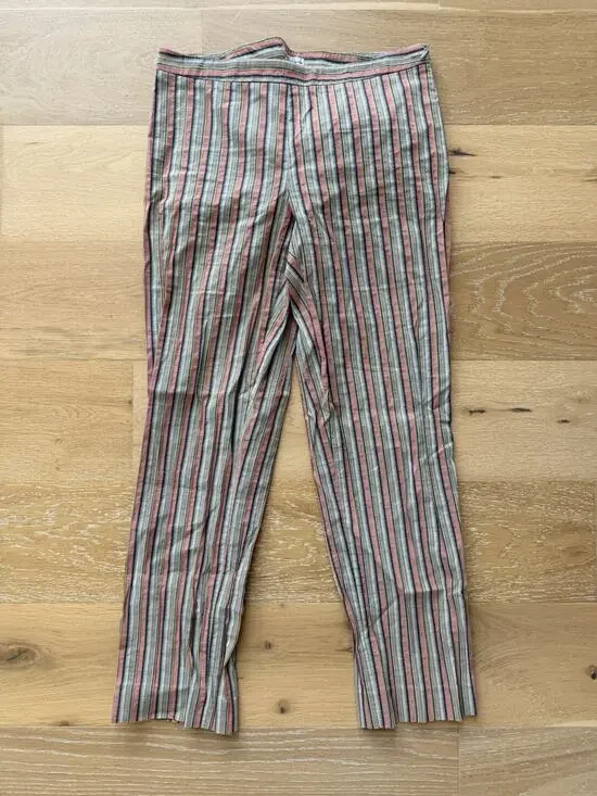 KORS Michael Kors Vintage Women’s Striped Ankle Pants Size 8 Pink Cotton Linen