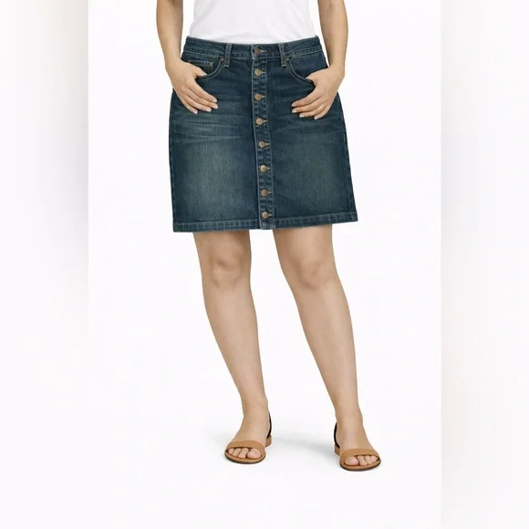 Hollister High Rise Vintage Stretch Button Front‎ Mini Skirts