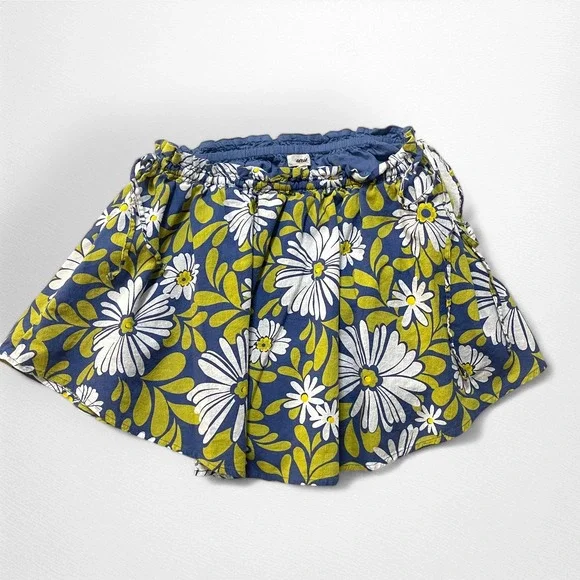 Aerie Skirt Womens Medium Blue Green White Floral‎ Mini Cotton Casual Summer