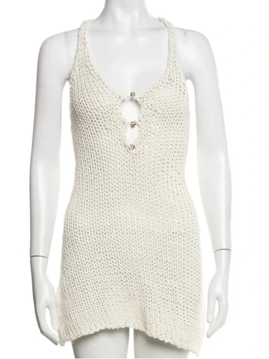cult gaia withe Crochet Racerback Mini Dress