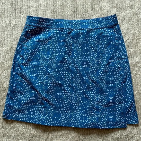 RipSkirt Blue Geometric Wrap Skirt Size L Travel Beach Adventure Skirt‎